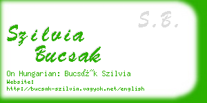 szilvia bucsak business card